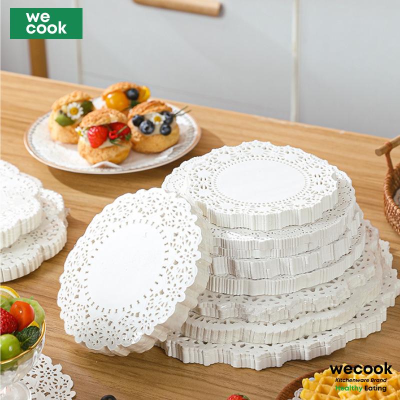 Set 140 tờ giấy thấm dầu ăn thực phẩm họa tiết hoa văn ren - Giấy lót trang trí decor món ăn (PKB12)