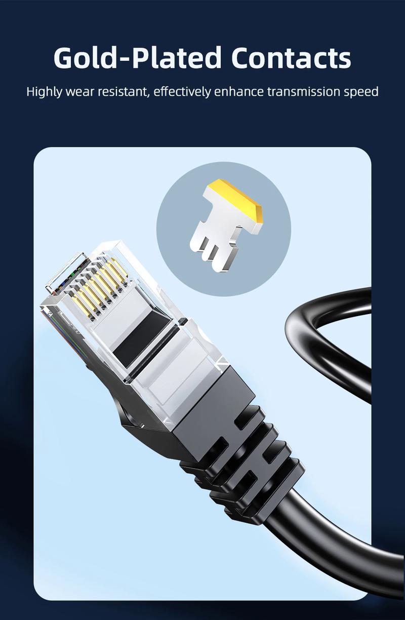 Product Introduction of Essager Ethernet Cable Cat6 Lan Cable 10m UTP Cat 6 RJ 45 Splitter Network Cable RJ45 Twisted Pair Patch Cord for Laptop Router 11