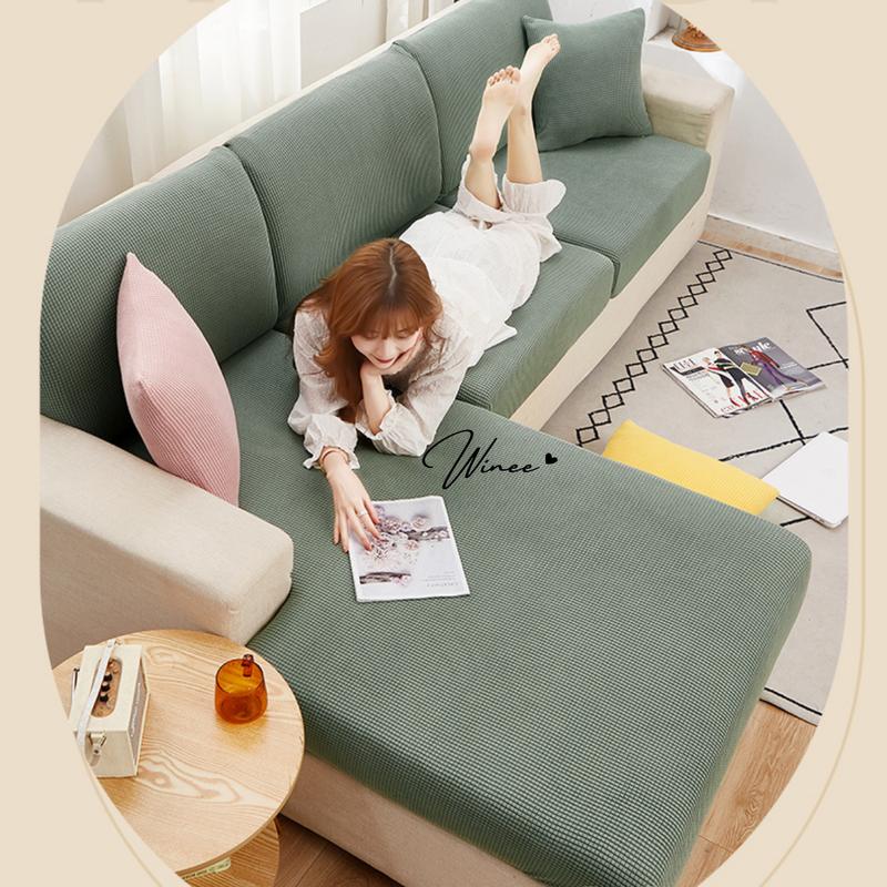 Bọc đệm sofa bọc nệm, gối tựa sofa chống xô lệch vải nỉ caro dày dặn mềm mịn 9