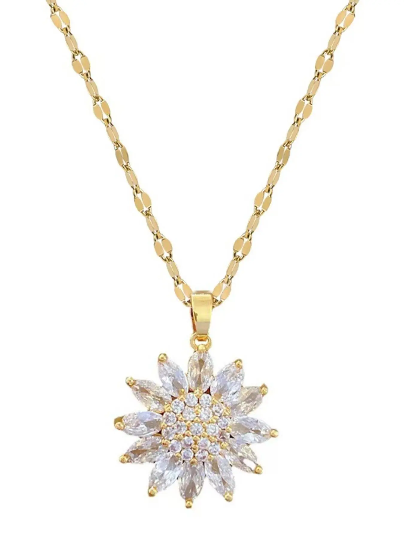 Sunflower Pendant Necklace for Women, Fashion Jewelry for Party, Daily Clothing Decor, Trendy All-match & Exquisite Jewelry for Birthday Gift