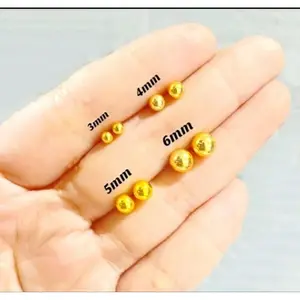 ANTING TUSUK TITANIUM ANTING BOLA GOLD ANTI LUNTUR SELAMANYA