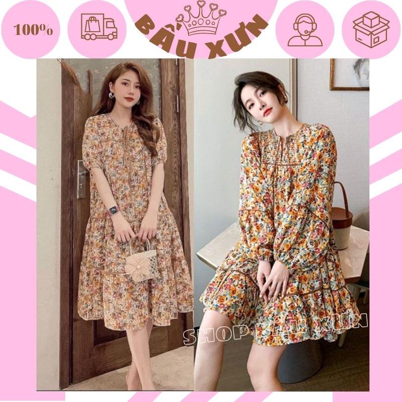 [BẦU XƯN M70] VÁY BẦU HOA NHÍ TIỂU THƯ- ĐẦM BẦU RẺ MÙA HÈ,VÁY BABYDOLL ĐIỆU ĐÀ MẶC ĐI CHƠI THOẢI MÁI