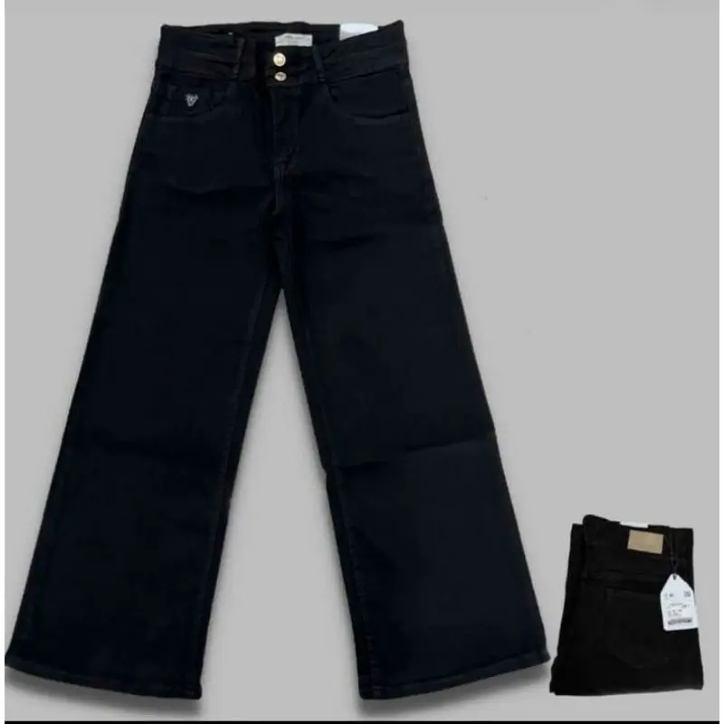 KULOT JEANS HITAM MISS 2000 KANCING 2 IMPORT