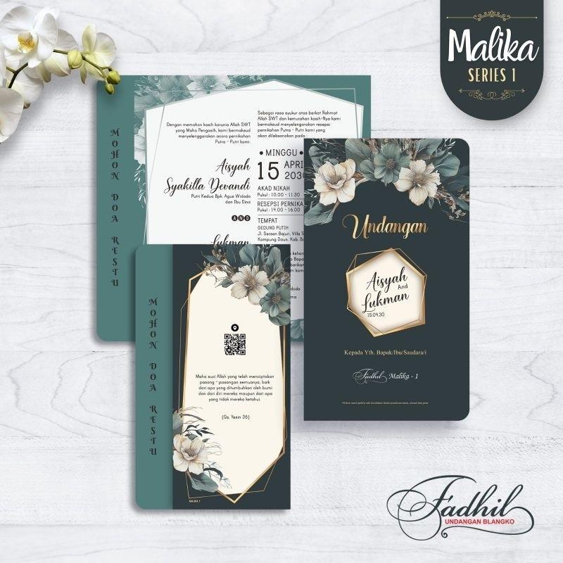 Undangan Pernikahan Kekinian   FADHIL MALIKA 01 Elegan Modern Paket Lengkap 100 PCS Gratis Label & Plastik - JanjiKita | Default