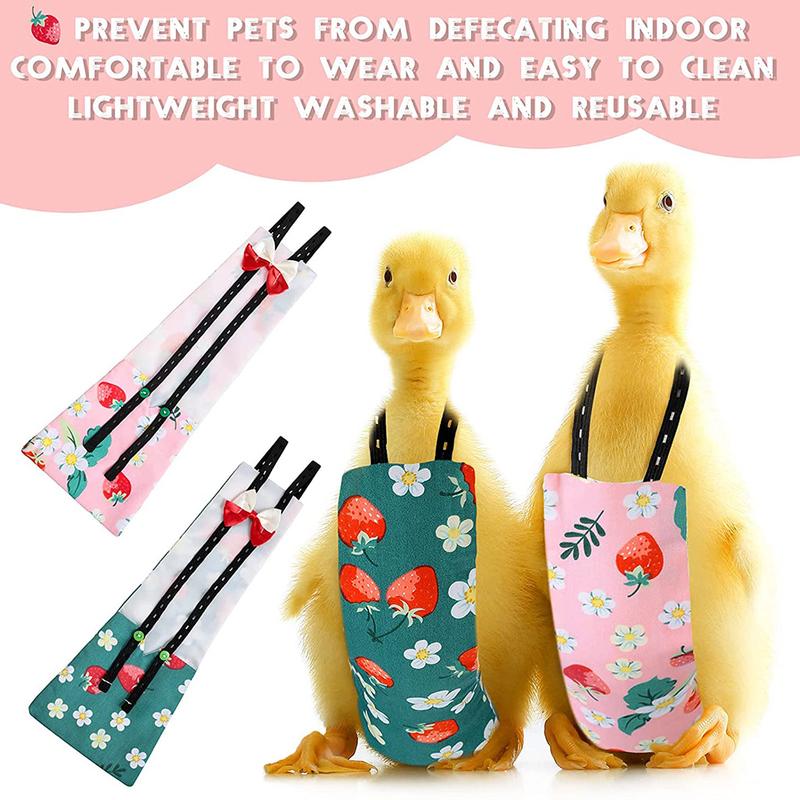 Product Introduction of Goose Diaper Adjustable Pet Clothes for Duck Reusable Poultry Costume Diapers Washable with Bow Decor for Chicken 57