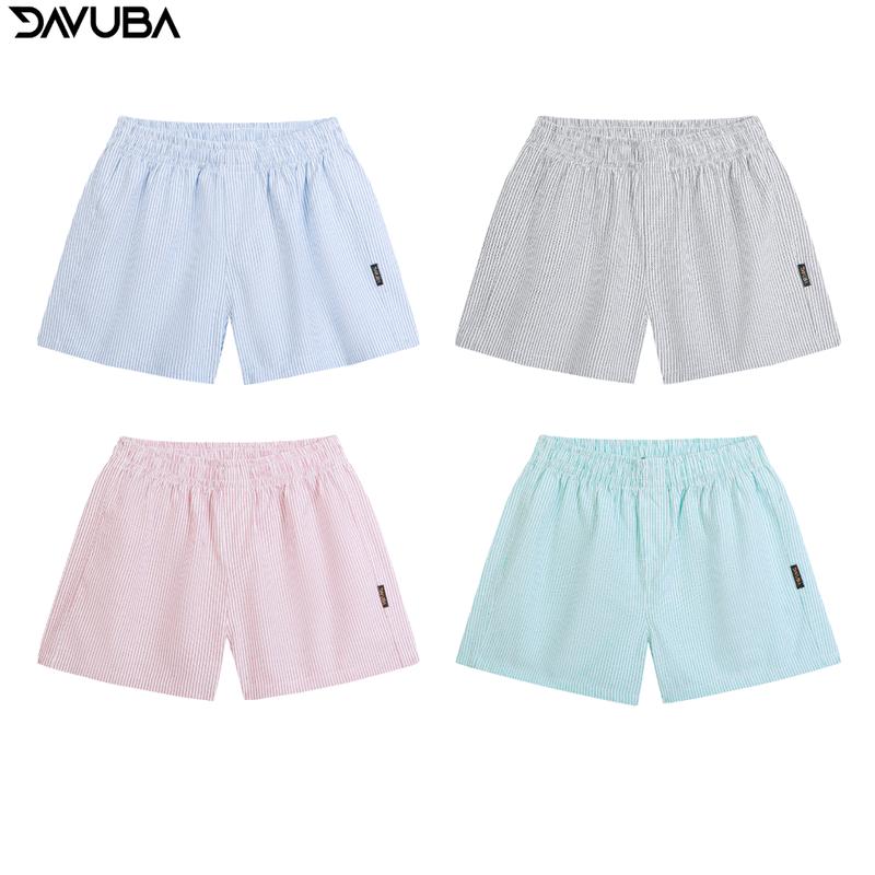  Quần đùi ngủ DAVUBA Premium Oxford kẻ sọc nam nữ SM063 