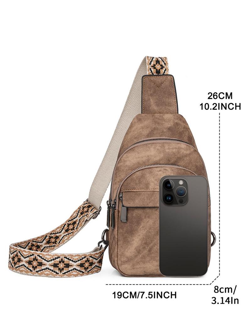 Product Introduction of Women's Bohemian Style Fanny Pack, Fashionable PU Leather Zipper Belt Bag for Daily Used, Casual Trendy Versatile High-quality Daily Pouch Bag 12