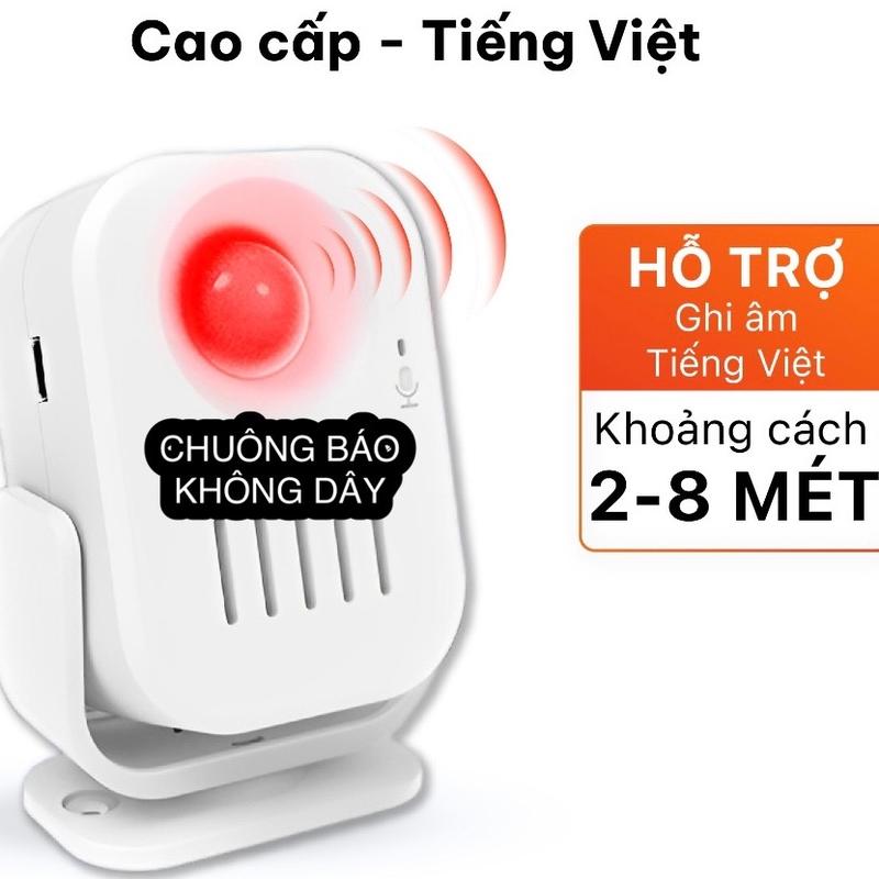 (TẶNG KÈM NGUỒN) CHUÔNG BÁO KHÁCH TỰ ĐỘNG, hỗ trợ ghi âm Tiếng Việt, âm thanh lớn và có tích hợp hồng ngoại không dây, Có thể làm thiết bị chống trộm