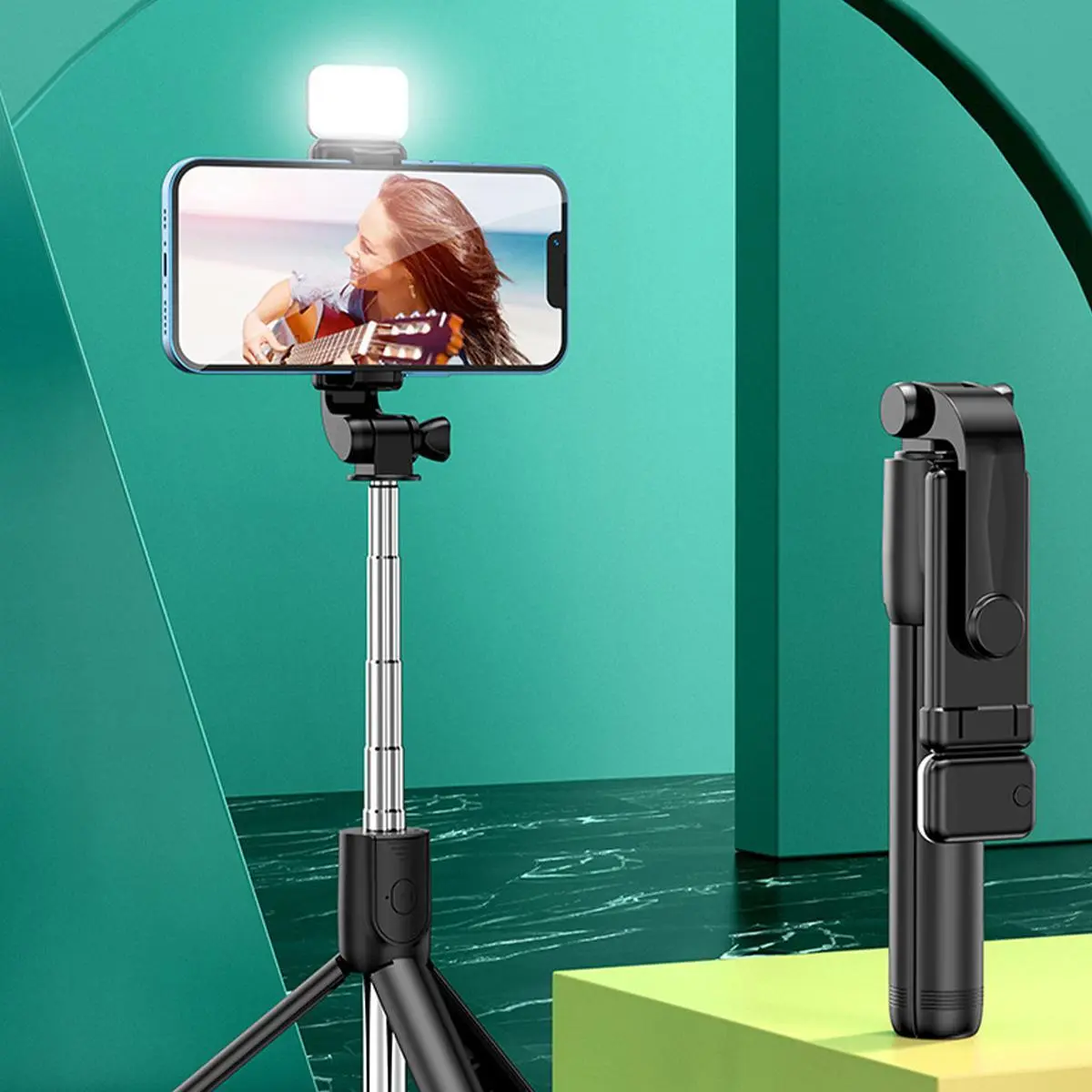 Wireless Bluetooth Selfie Stick With Detachable Remote Control And ...