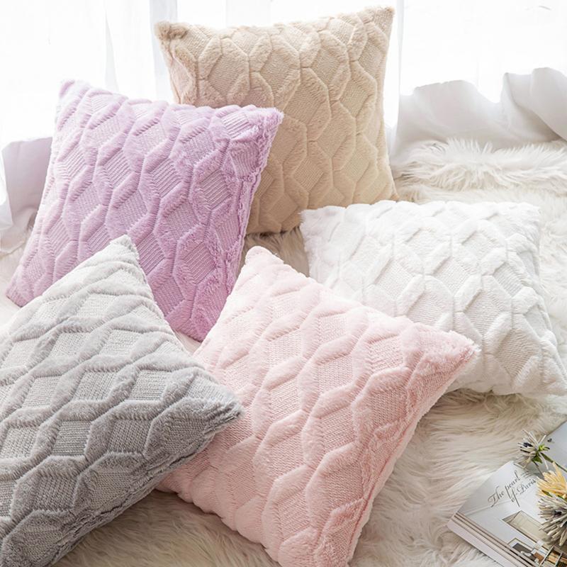 Product Introduction of Vỏ Đệm Nhồi Bông Một Mặt, Họa Tiết Lưới Kim Cương, Màu Trơn 30cmx50cm / 45cmx45cm, Bán Một Mảnh 12
