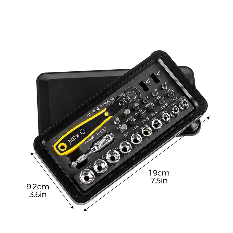 Magnetic Screwdriver Set, MultifunctionalScrewdriver Set with Detachable T-shaped RatchetHandle, Household Maintenance Tool Kit, Heavy Duty Hardware 4