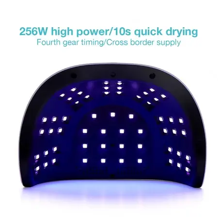 MAGICHAIR SUN C4 Plus GLITTER 256W 57Leds Lampu Dalam Full Hitam Pengering warna Kutek Gel Led UV Nail Lamp 4