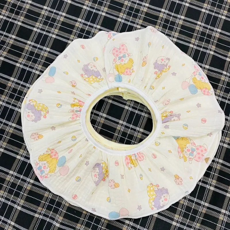 Set 5 Yếm TRÒN xô 2 lớp muslin siêu thấm hút và mềm mỏng cho bé vòng cổ rộng rãi 2 nấc bấm 2