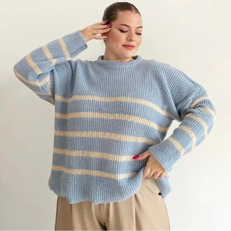 Jemma knite sweater Wanita oversize pakaian rajut Atasan Big size 1