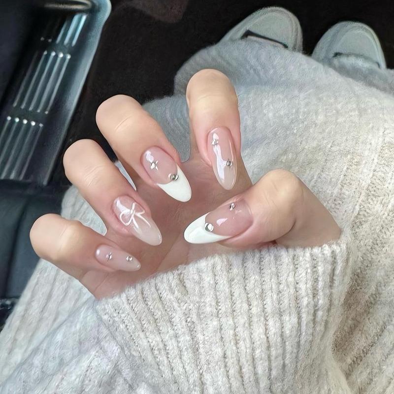 A85 -  NAILBOX THIẾT KẾ THẠCH MIX TRẮNG VẼ NƠ ĐÍNH ĐÁ nail box