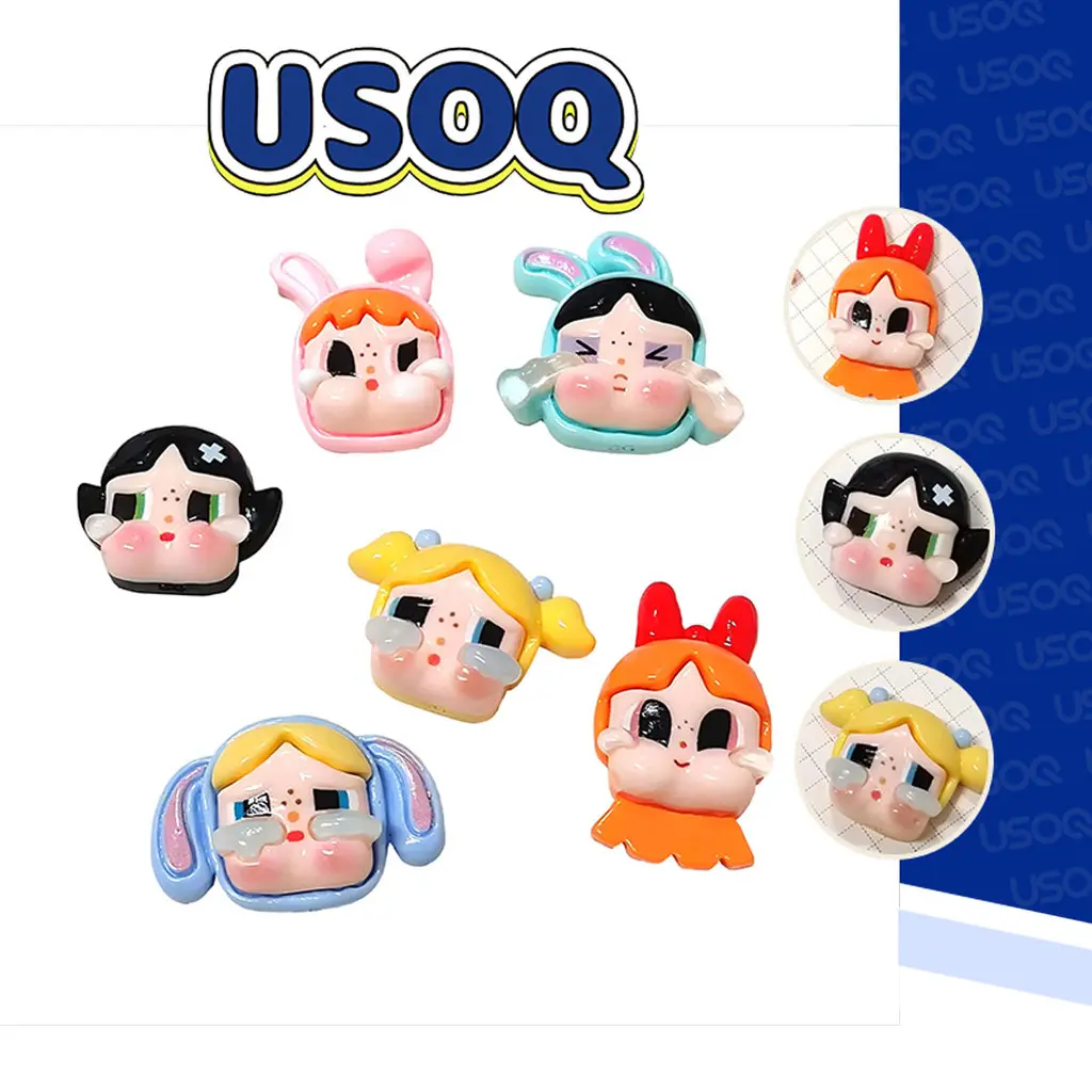 USOQ Jibbitz cá sấu POPMAR X PowerpufGirl hoạt hình Hang Giày Khóa Phụ Kiện DIY Charm Jibbitz Nút