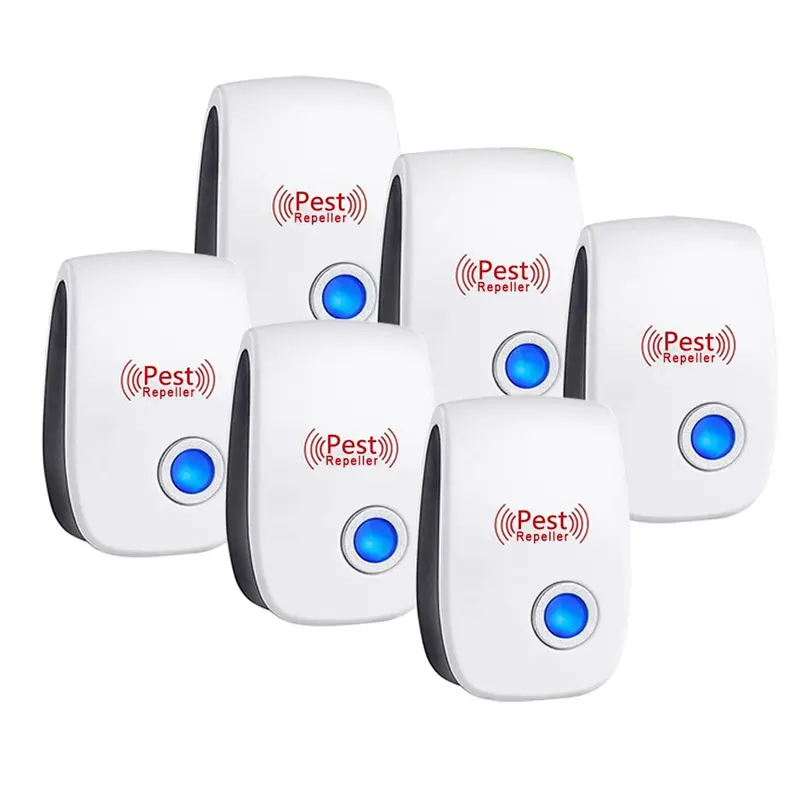 Máy Đuổi Dịch Hại Bằng Sóng Siêu Âm, 6 Gói, Điện Tử, Cắm Điện, Thích Hợp Cho Chuột, Gián, Bọ, Côn Trùng, Sử Dụng Trong Nhà, Nhà Bếp Gia Đình, Phích Cắm Hoa Kỳ
