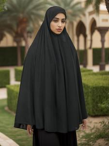 Women's Solid Color Instant Hijab, Hijabi Wedding Fit, Casual Versatile Hijab for Daily Wear, Fashionable Minimalist Accessories for Women