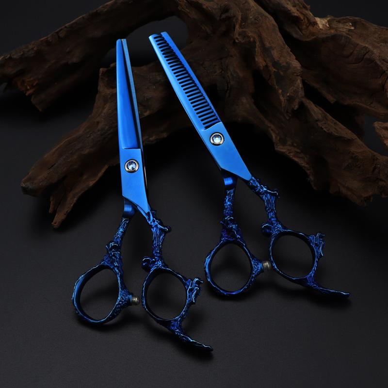 Product Introduction of Professional JP 440c 6 '' Blue scissor Dragon hair scissors haircut thinning barber makas cutting shears hairdresser scissors Haircare Heatless Steel 1