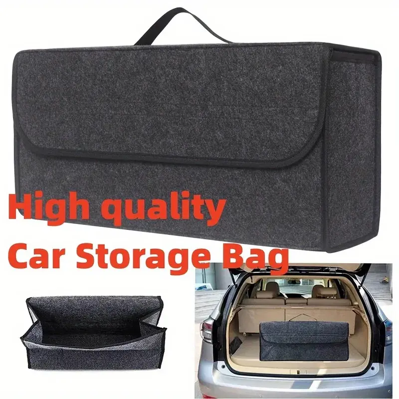 Anti Slip Compartment Boot Storage Organizer Tools Car Storage Bag Car Trunk Organizer Soft Felt Storage Box Car Accessor 4