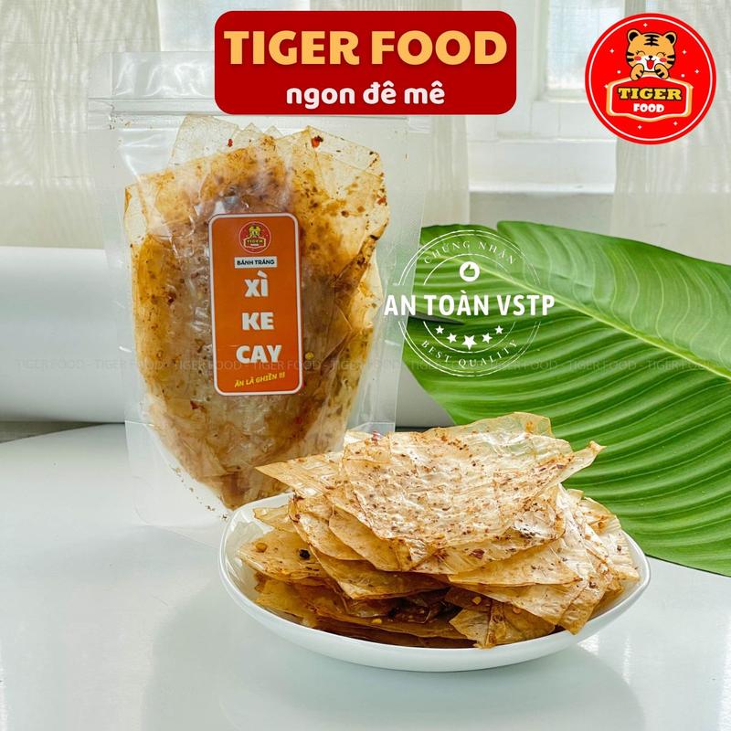 Bánh Tráng Xì Ke Cay TIGER FOOD Bánh Tráng Muối Nhuyễn Xì Ke Siêu Ngon Túi zip 70g - Đồ Ăn Vặt Sài Gòn Snack banh  trang xikecay