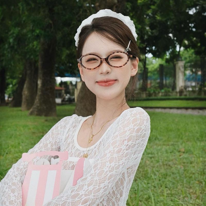 CH96 Gọng kính oval style Geekchic hottrend (Hàng Cao Cấp chuẩn màu da beo tặng kèm hộp da) 1
