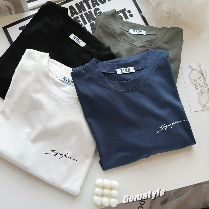 Áo thun 3158 chất cotton khô thoáng mát, form rộng tay lỡ SIGNATURE