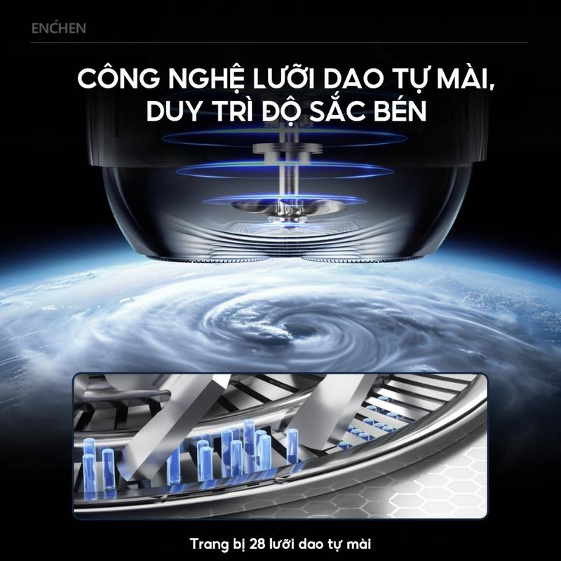 Product Introduction of Máy cạo râu Enchen Mini 6s - Cạo râu khô & ướt, nút cảm ứng, Đầu cạo nổi 28 lưỡi dao kép tự mài - Hàng chính hãng 21