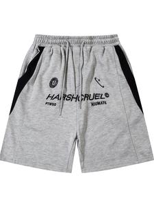 Men's Colorblock Letter Embroidery Drawstring Waist  Shorts, Loose Casual Comfortable Breathable Shorts for Summer, Fashion Men's Bottoms for Daily Wear