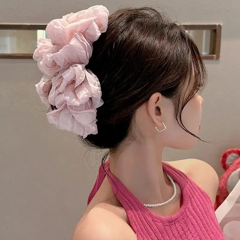 Kẹp Tóc Bong Bóng Xếp Ly Lông Mịn, Cỡ Lớn 13cm, Phong Cách Hàn Quốc, Kẹp Tóc Đám Mây Lông Mịn, Dễ Thương Và Thích Hợp Cho Các Hoạt Động Ngoài Trời Của Phụ Nữ 2