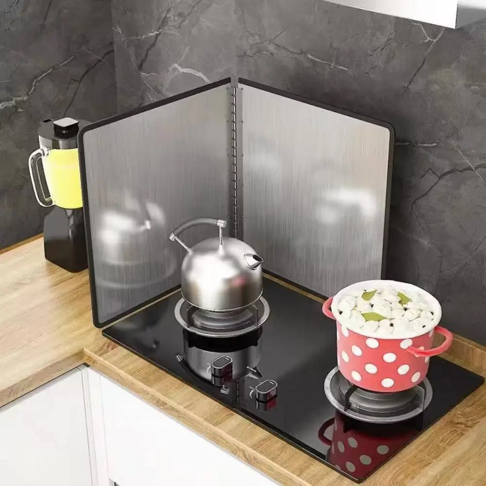 Sekat Pelindung Kompor Dapur Anti Cipratan Minyak Oil Stainless Tebal