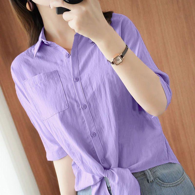Áo Sơ Mi Ngoại Cỡ Áo Thun Nữ, Thời Trang Mới Mùa Hè, Quần Áo Chống Nắng, Áo Điều Hòa Không Khí, Phong Cách Hàn Quốc, Áo Dáng Rộng, Thích Hợp Cho Mẹ, ngắn Tay, Áo Cardigan 1
