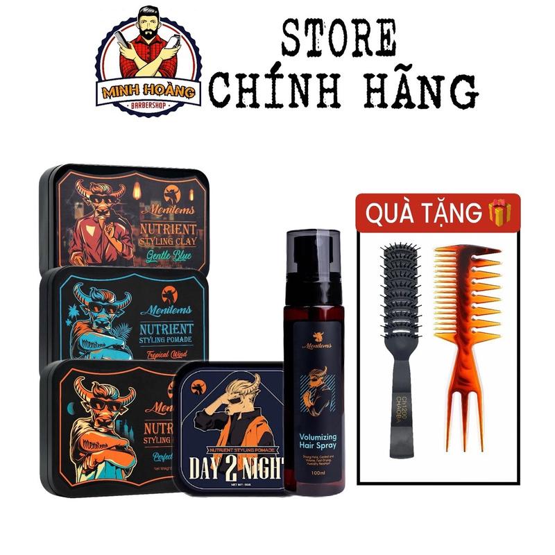 [BẢN MỚI] Sáp vuốt tóc Menitems Clay Gentle Blue, Pomade Tropical Wind, Perfect Night, Day 2 Night hàng chính hãng giữ nếp tốt. Gel vuốt tóc Chăm Sóc Tóc Đường xịt phồng nữ