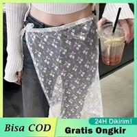 Gambar Fart Curtain Lace Skirt Korean Lace Stacked Gauze Skirt Elegant with Adjustable Strap OOTD Wanita Remaja - High Waist Stacked Gauze Niche Strap Apron Matt Mesh Premium l Wanita Remaja - Bunga dari CastlePeak1 Kota Cimahi 1 Tokopedia
