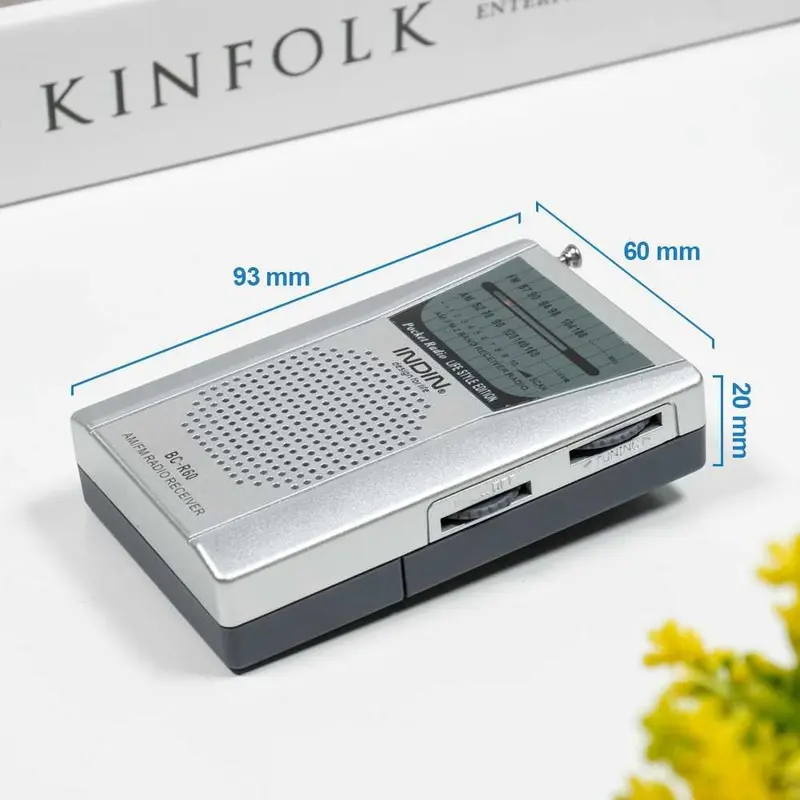 Radio Receiver FM AM Pocket Mini dengan Antena Telescopic dan Speaker Portabel 7