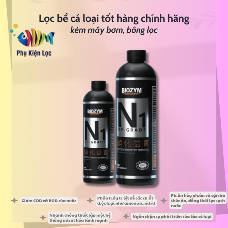 Biozym N1 - Vi Sinh Nitrat Hóa Chất Lượng Nước Tối Ưu Giảm COD & BOD Phân Hủy Chất Độc Hiệu Quả Cho Bể Thủy Sinh