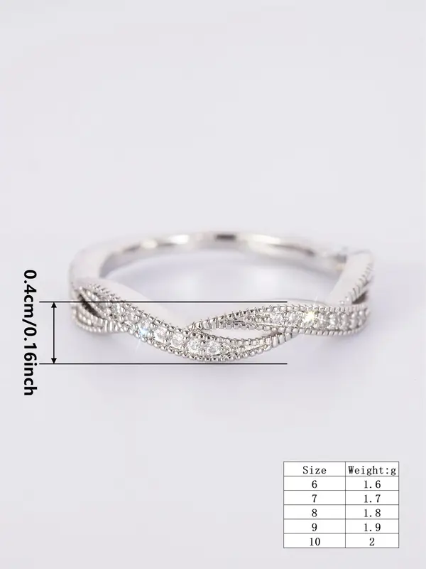 S925 Sterling Silver Fashion Simple Zircon Decorated Ring, Fashion Jewelry for Party, Daily Clothing Decor, Trendy All-match & Exquisite Jewelry for Birthday Gift 1