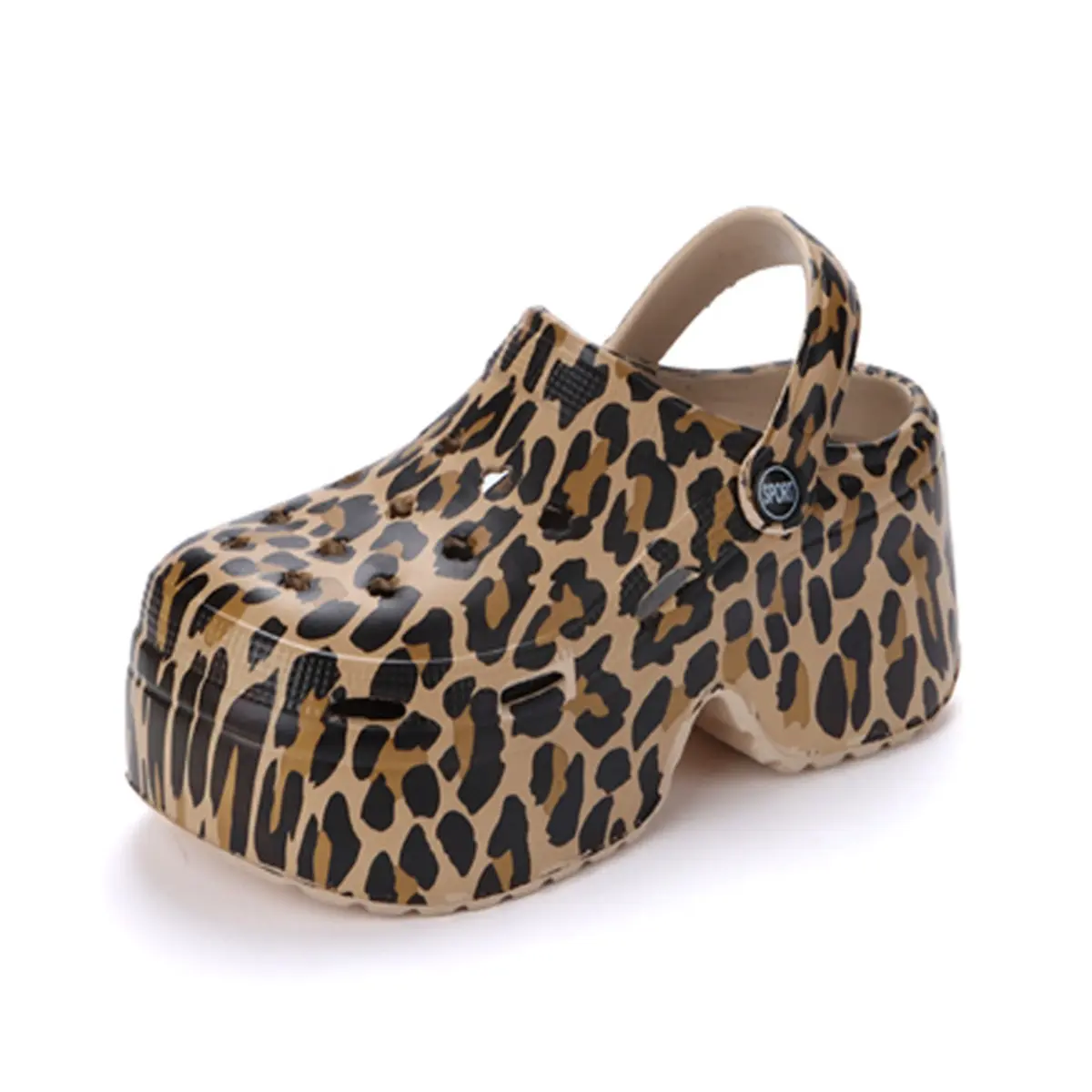 2024 New Women Shoes 8cm High Heel Platform Sandals Sexy Leopard Female Sumemr Shoes