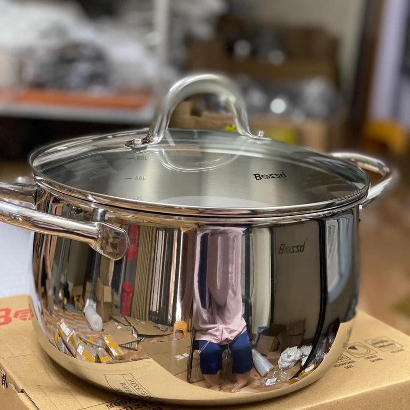  Nồi inox bossd sz 24cm 26cm 30cm siêu dày dặn nặng tay dùng luộc gà nấu canh 