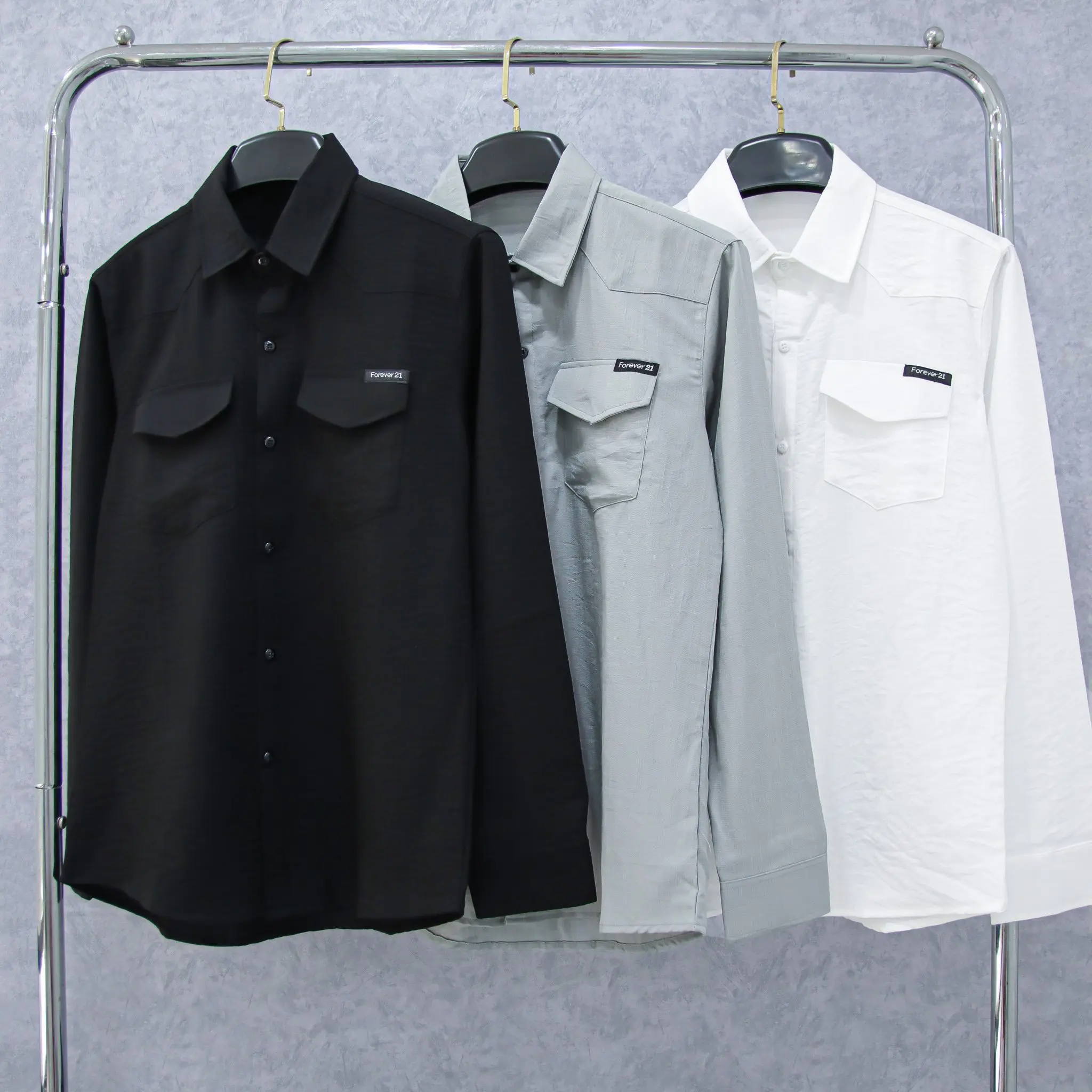 Áo sơ mi nam tay dài vải dũi mềm thoáng mát phối túi thêu chữ trẻ trung sang trọng mẫu-ATC99 SHOP Menswear