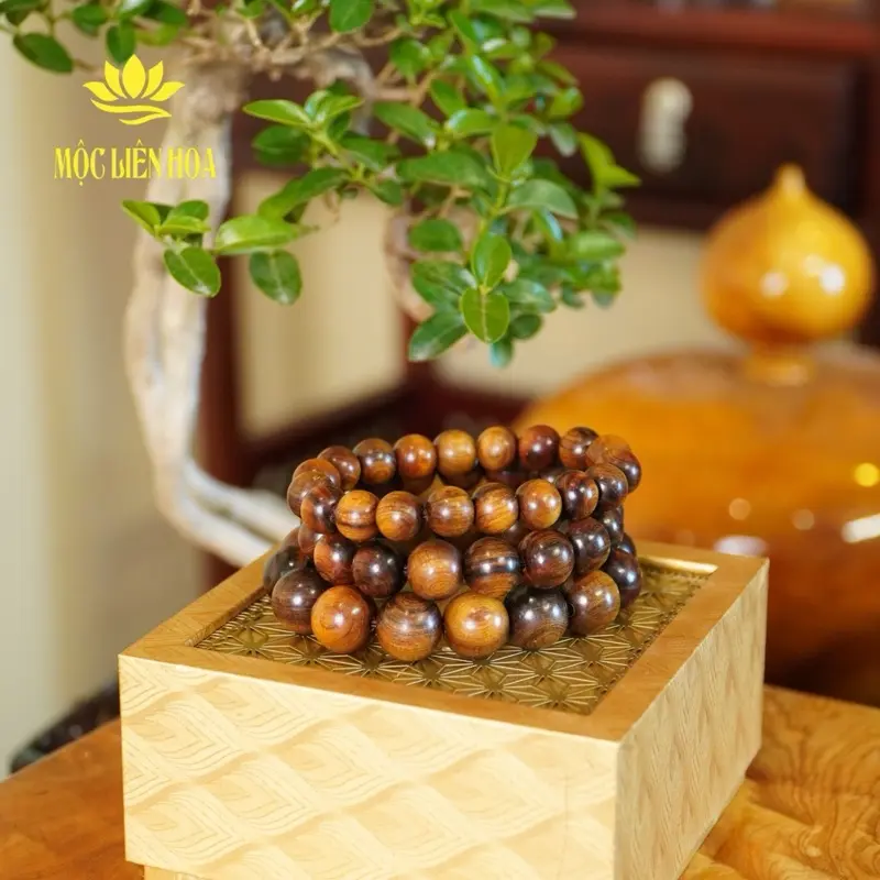 [Mộc Liên Hoa] Vòng Tay Gỗ Bách Xanh Hạt Tròn Hàng Chìm Nước Vip - Tròn-8-10-12-14-16-18-20 li[VBX04]
