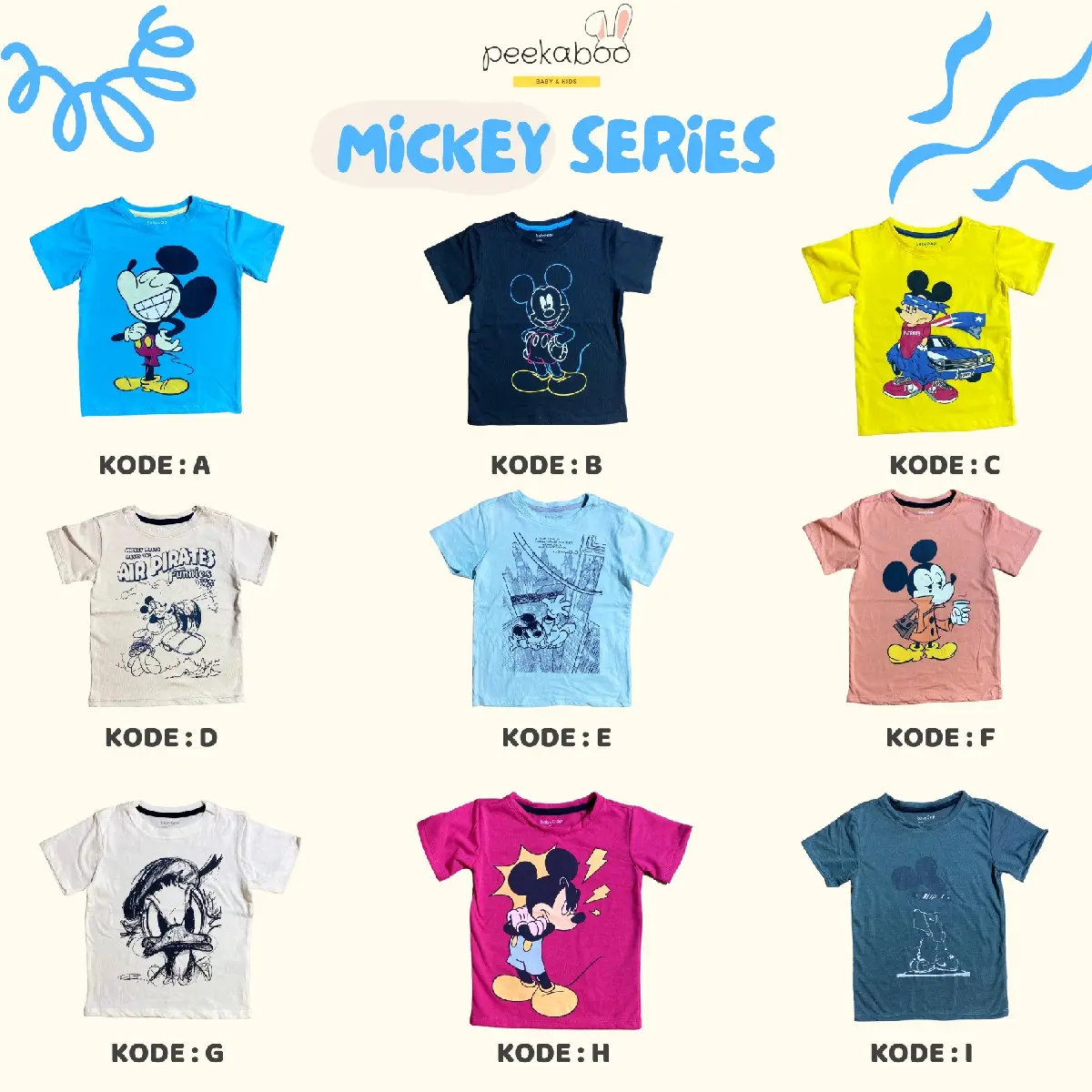 kaos anak unisex miki tee series