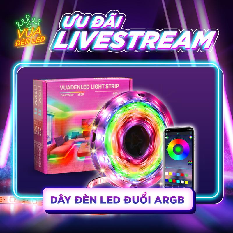 ƯU ĐÃI LIVE Dây đèn led đuổi aRGB 5 mét 10 mét trang trí decor phòng