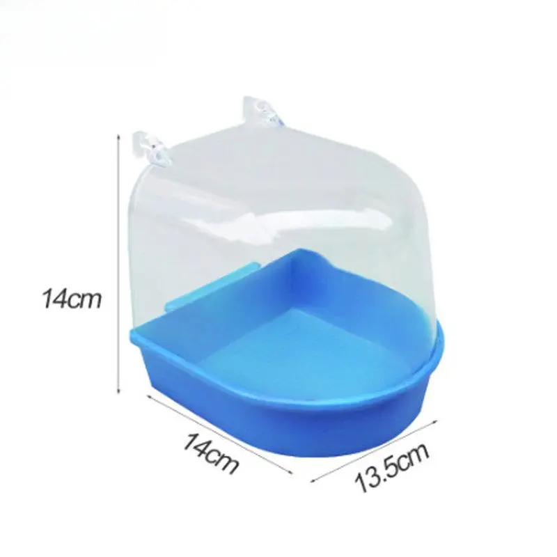Bird Hanging Bath Cube Parrots Bathtub Shower Box Cage Accessory for Little Bird Canary Budgerigar Cockatiel Lovebird Bathtub