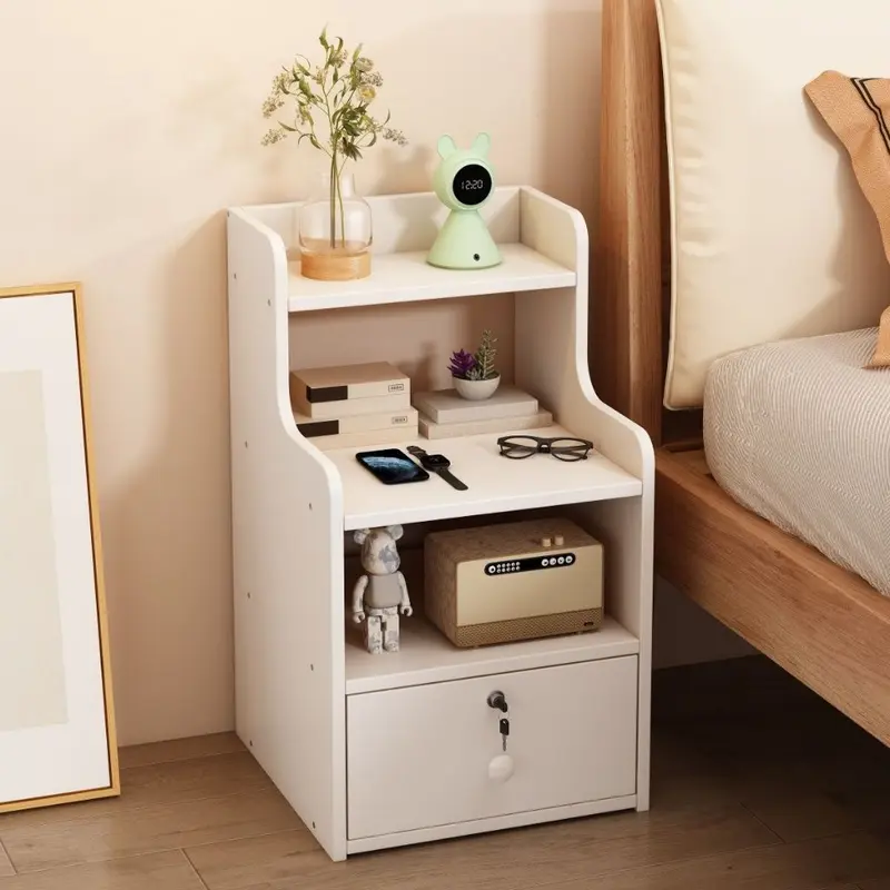Tủ Để Đầu Giường - Tab Đầu Giường Dáng Cao Có Ngăn Kéo Khóa Gỗ MDF Cao Cấp Kiểu Dáng Sang Trọng 4