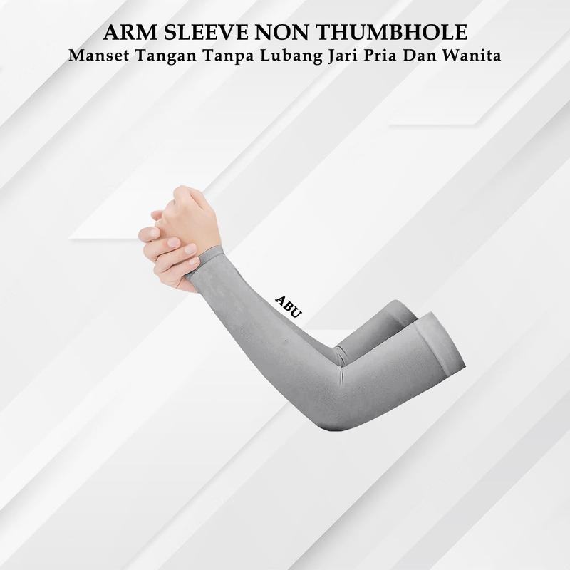 Manset Tangan Handsock Armsleeve Tanpa Lubang Jari Olahraga Pria Wanita Abu 1