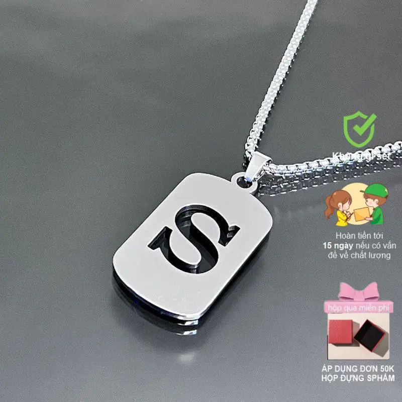Vòng cổ f mặt dây chuyền chữ cái 26 ký tự làm từ titan thép không gỉ thời trang A B C D E F G H Y K L M - Hộp giấy đựng trang sức dây chuyền, lắc tay, nhẫn, bông tai đa dạng màu sắc sặc sỡ đa dạng kích cỡ 0