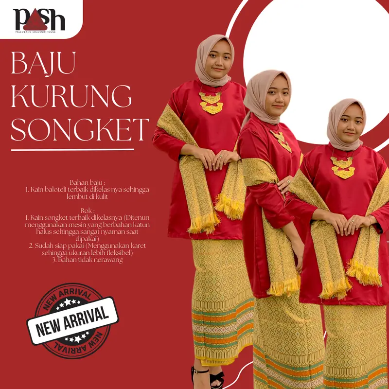 Songket PaSH - Set Baju Kurung Rok Songket dan Selendang | Baju Kurung Melayu Atasan Dress 6