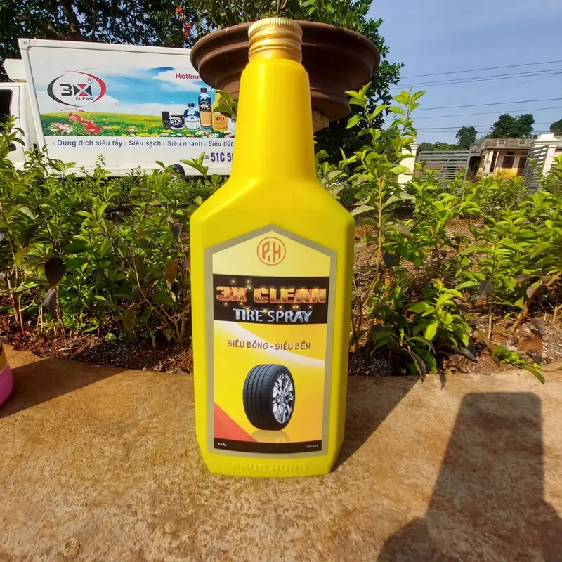 DUNG DỊCH BẢO DƯỠNG LỐP XE LÀM ĐEN VỎ XE 3X CLEAN 1000ml. SIÊU BÓNG duong bong 2