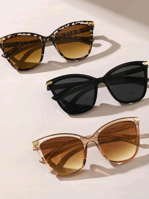 Unisex Square Frame Sunglasses, Simple Style Plain Color Sunglasses, Summer Outfits Trendy Casual Brown Sunglasses for Everyday Use, Modern Fashion Accessories for Outdoor Activities 2